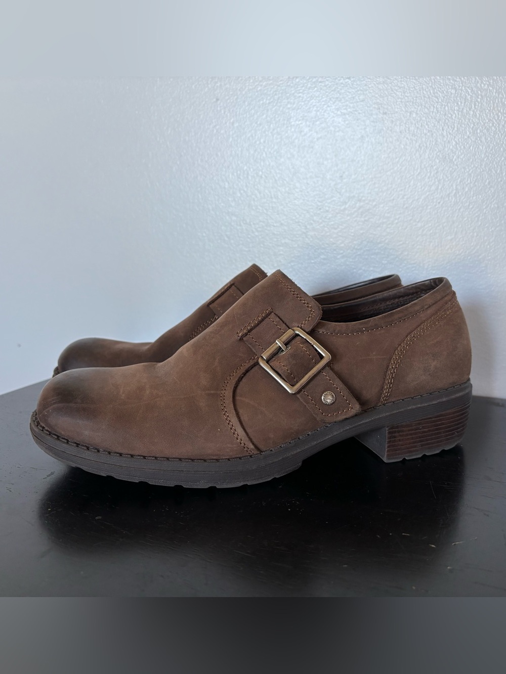 Eastland Open Road Comfort Loafer Slip-On Leather Shoes Womens 9.5 Brown Buckle